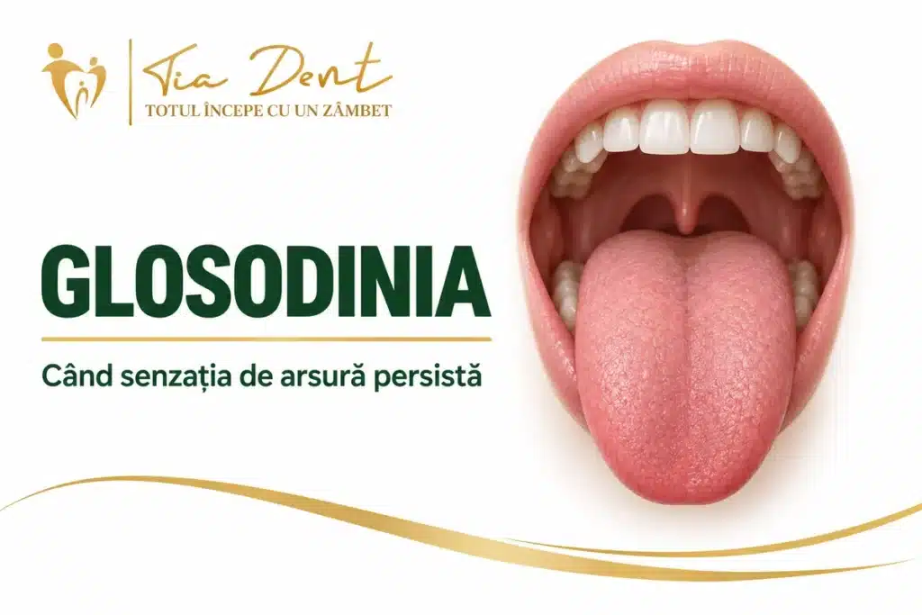 Ilustrație a cavității orale pentru explicarea glosodiniei.