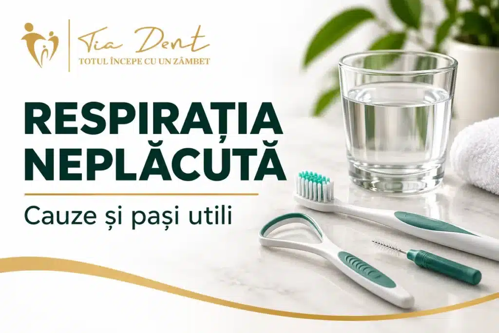 Accesorii de igienă orală pentru articolul despre respirația urât mirositoare.