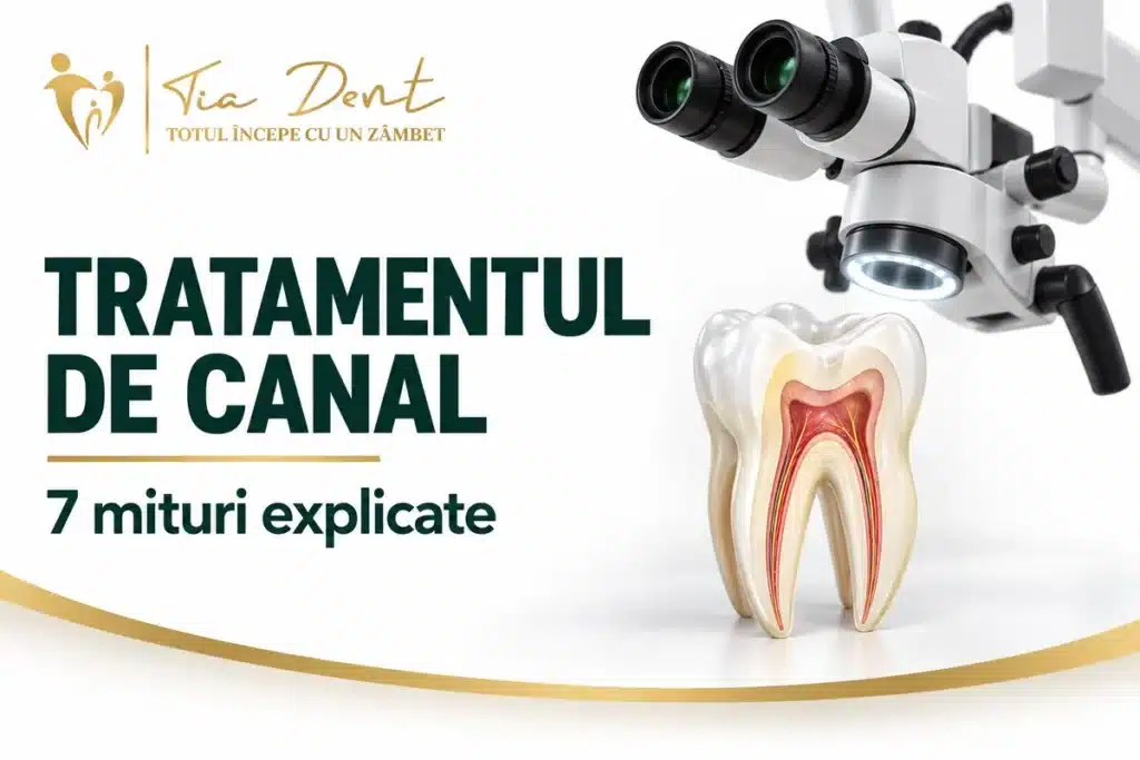 Molar în secțiune și microscop pentru explicarea tratamentului de canal.